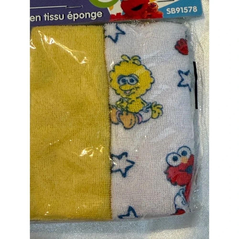 Sesame Beginnings Sesame Street Terry Washcloths 3 Pack Elmo Big Bird SB91578