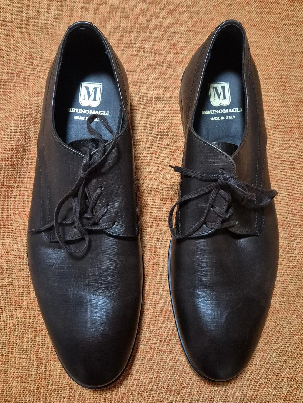 Bruno Magli Men’s Brown Leather Oxford Dress Shoes Size 10 Made in Italy