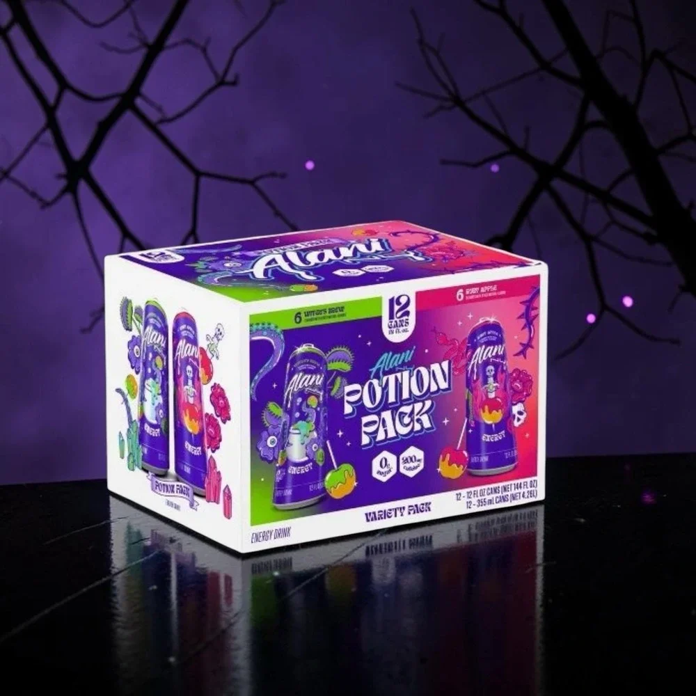 Alani Nu Variety Pack 12pk (Witch's Brew, Ruby Apple) in hand NEW