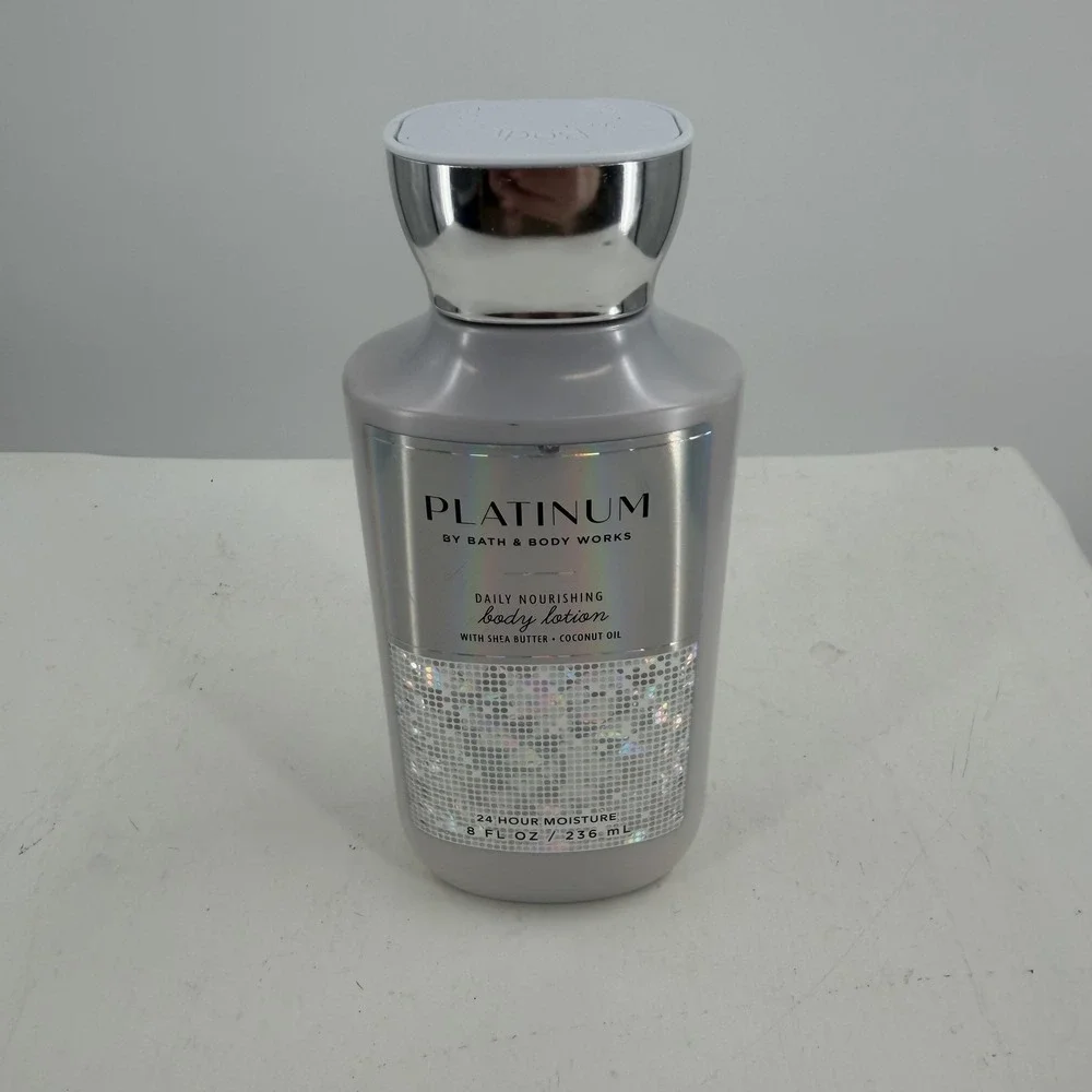 Bath & Body Works Platinum Silver Body Lotion 8oz Bergamot‎ Shea Butter Moisture
