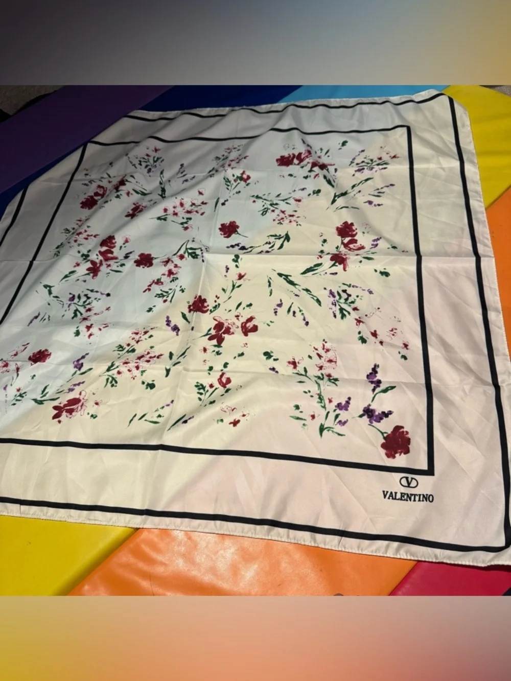 Valentino floral spring silky scarf 35x35 inches‼️LAST ONE LEFT