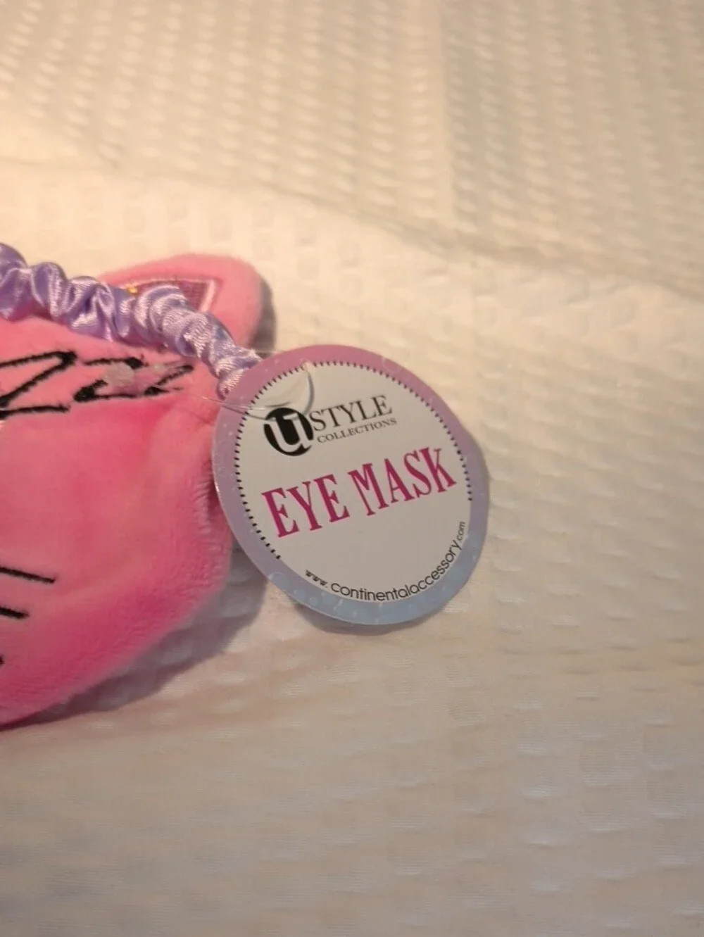 Pink Cat Sleep Mask with Glitter Eyes