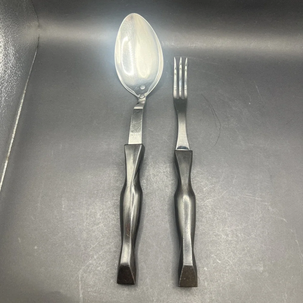 Vintage Cutco Utensils Lot of 2: 1712 Serving Spoon & 1726 Meat Turning Fork USA