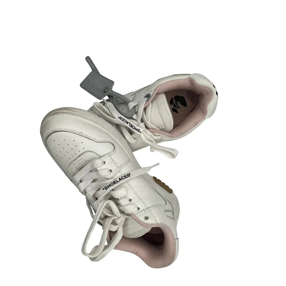 Off-White Kids Out Of Office White‎ Pink For Walking Sneakers Zip Tie Tag
