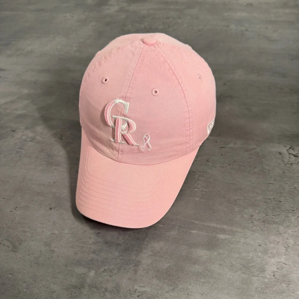 New Era Colorado Rockies Hat Women Pink Breast Cancer Awareness MLB Baseball Cap