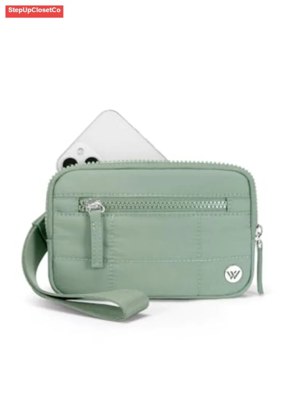 RFID Blocking Quilted Nylon Wristlet Wallet for Women, Compact Phone Wallet