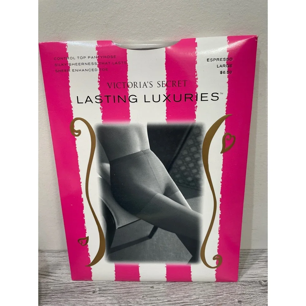 Vintage Victorias Secret Lasting Luxuries‎ Control Top Pantyhose Espresso Large