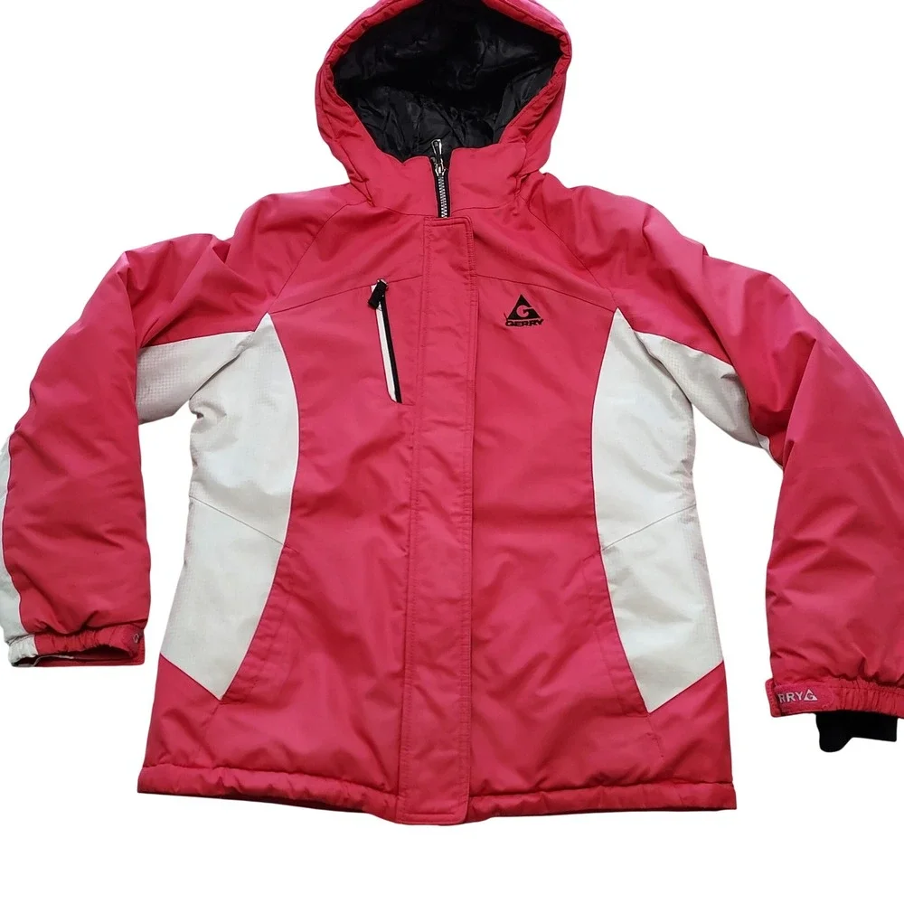Gerry Girls Pink White Colorblock Hooded Ski Jacket Insulated Winter Coat