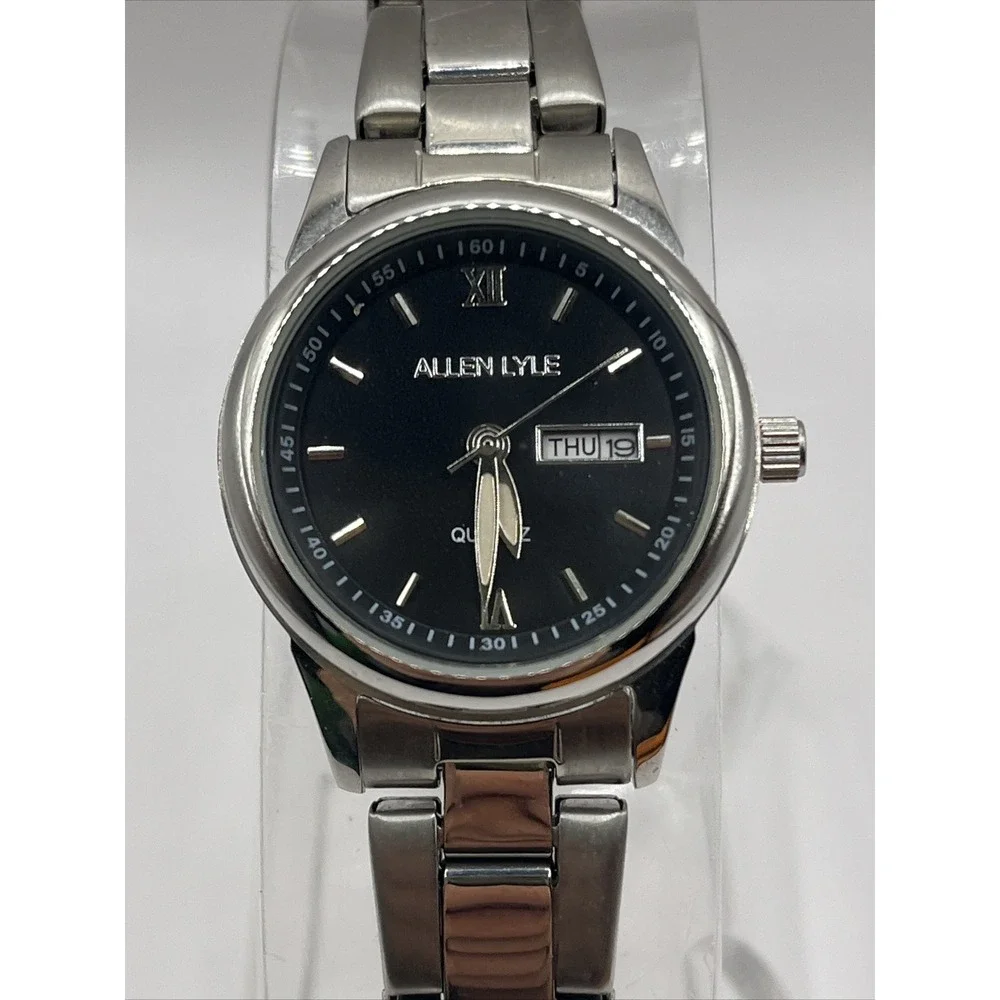 Allen Lyle Women's Quartz Watch Day/Date Black‎ Dial- New Battery