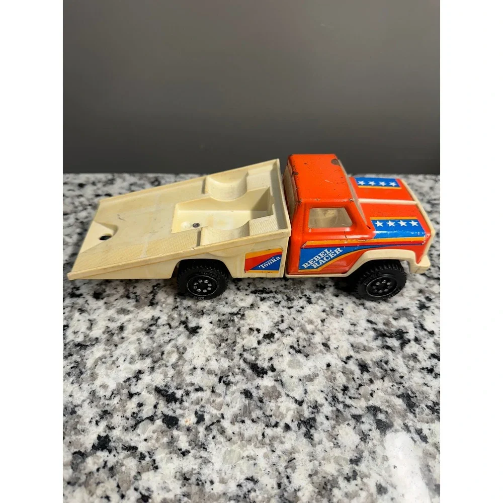 Vintage Tonka Rebel Racer‎ Toy Truck Flatbed Tow Truck Toy Orange
