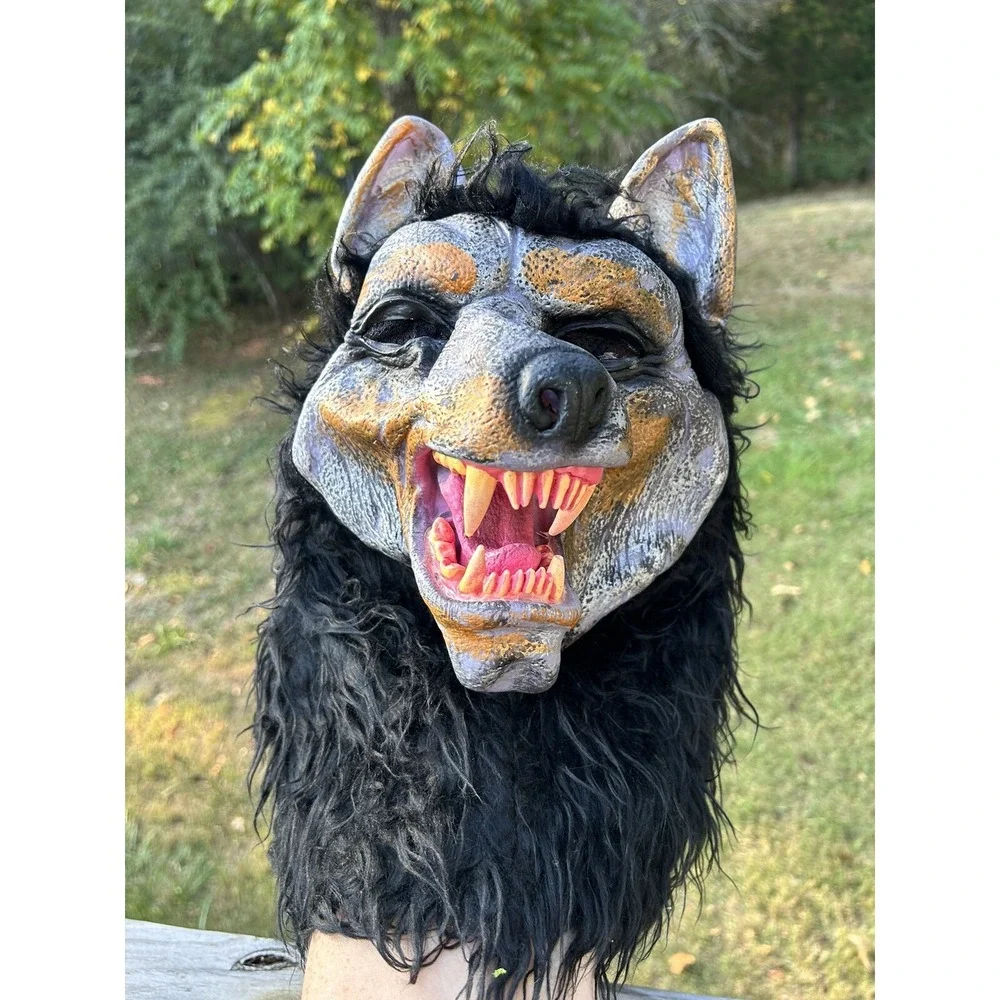 Werewolf mask halloween Black werewolf‎ mask adult size
