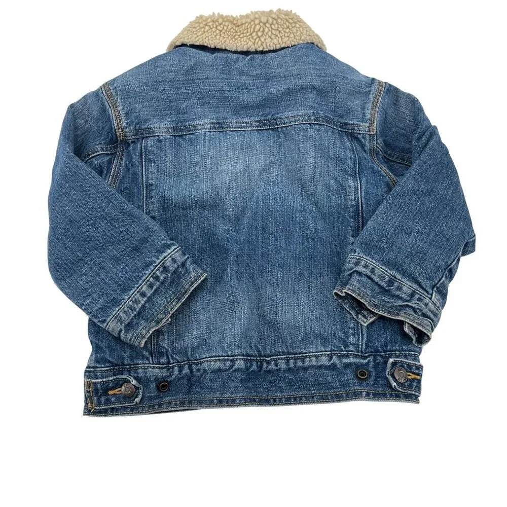 GapKids Denim‎ Sherpa Lined Trucker Jacket Boys Girls XS Blue