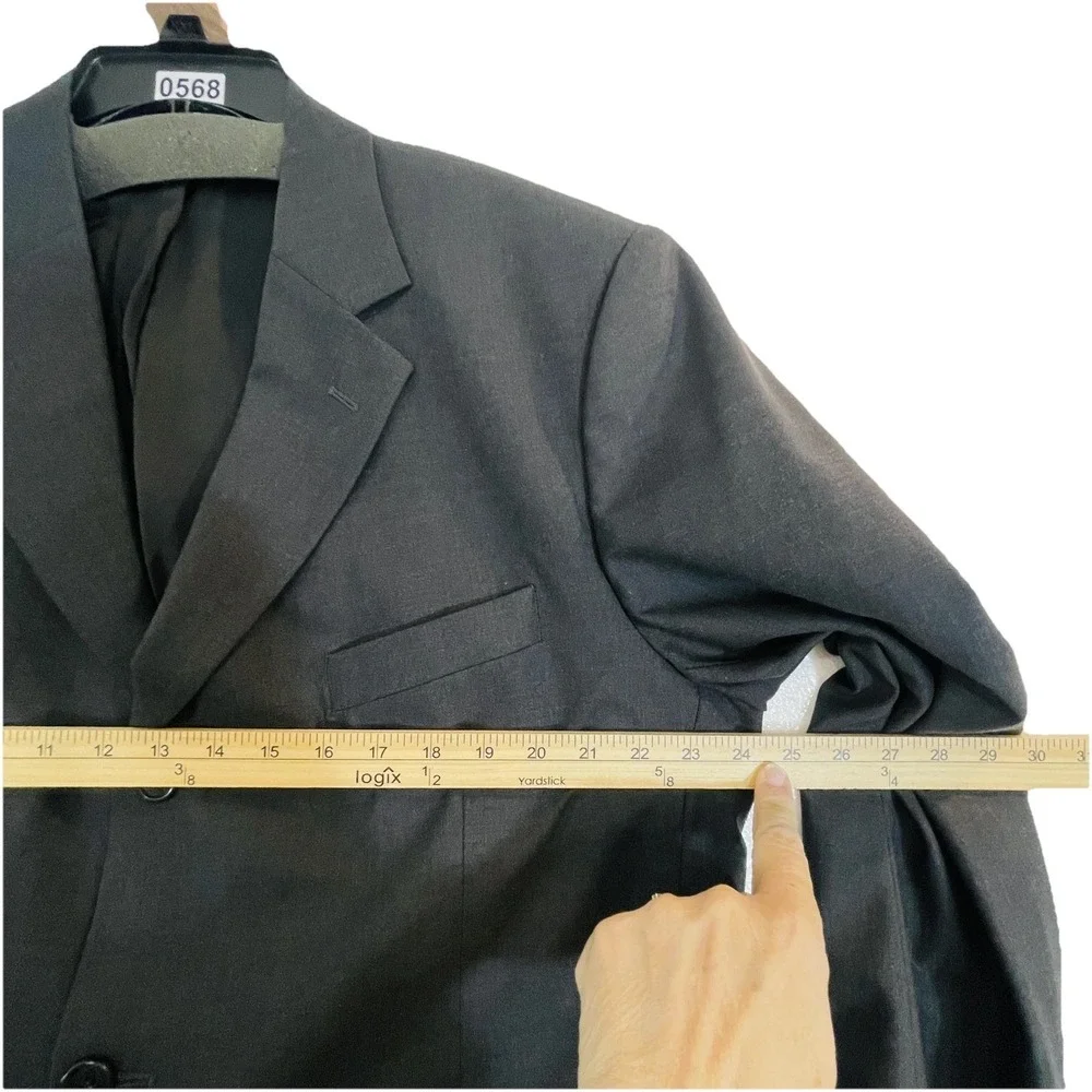 Brooks Brothers 346 Blazer Mens 46R Dark Charcoal Wool Stretch Sport Coat Jacket