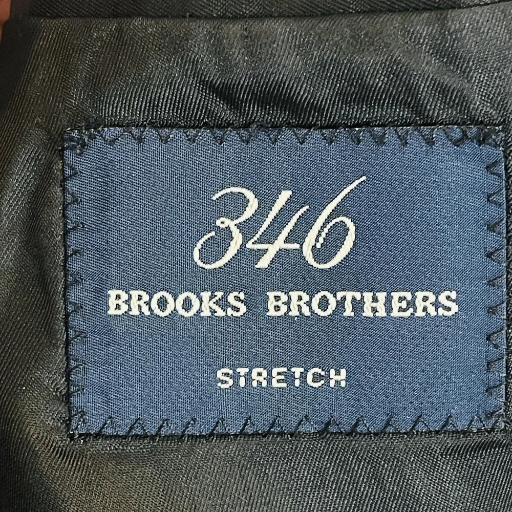 Brooks Brothers 346 Blazer Mens 46R Dark Charcoal Wool Stretch Sport Coat Jacket