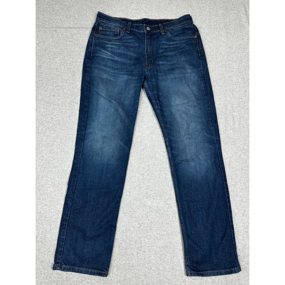 Levis 514 Straight Fit Jeans Mens 36x34 Blue Dark Wash Denim