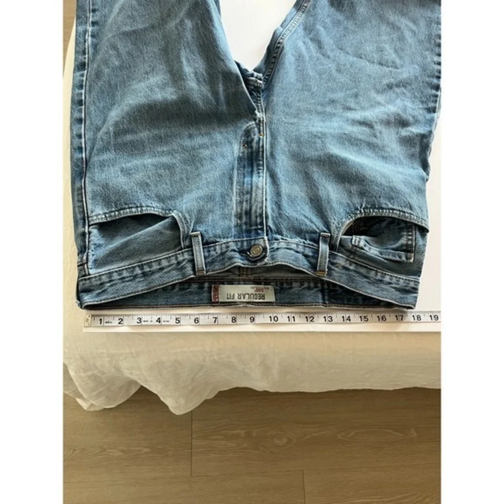 Levis 505 Jeans Mens 36x30 Blue Regular Straight Mid‎ Rise Medium Wash Denim