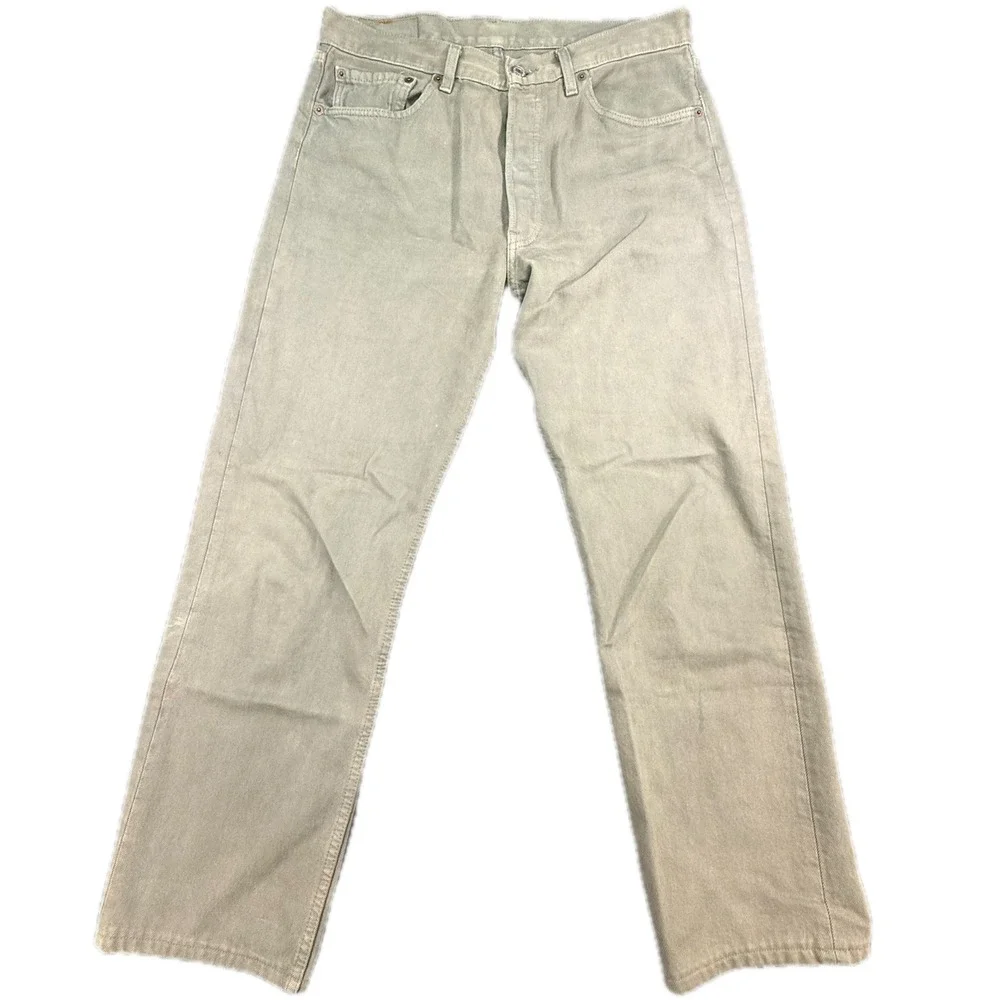 Levi's 501 Jeans Men 33x28‎ Sage Green Vintage 90s Straight Leg Button Fly 2394
