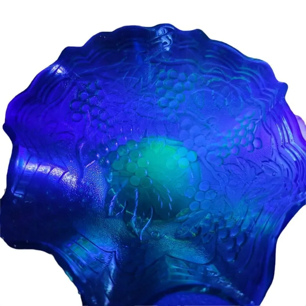 Imperial Glass ruffled black bottom