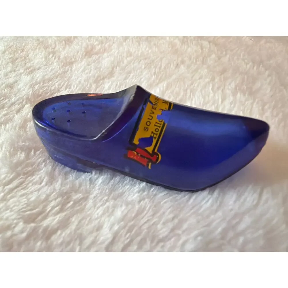 Vintage Cobalt Blue Shoe Souvenir Salt Shaker Holland Michigan Collectible