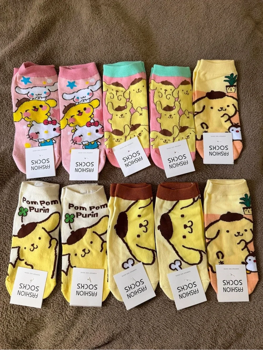 Pompompurin socks 5pairs for $20 Fits womens size 5-8