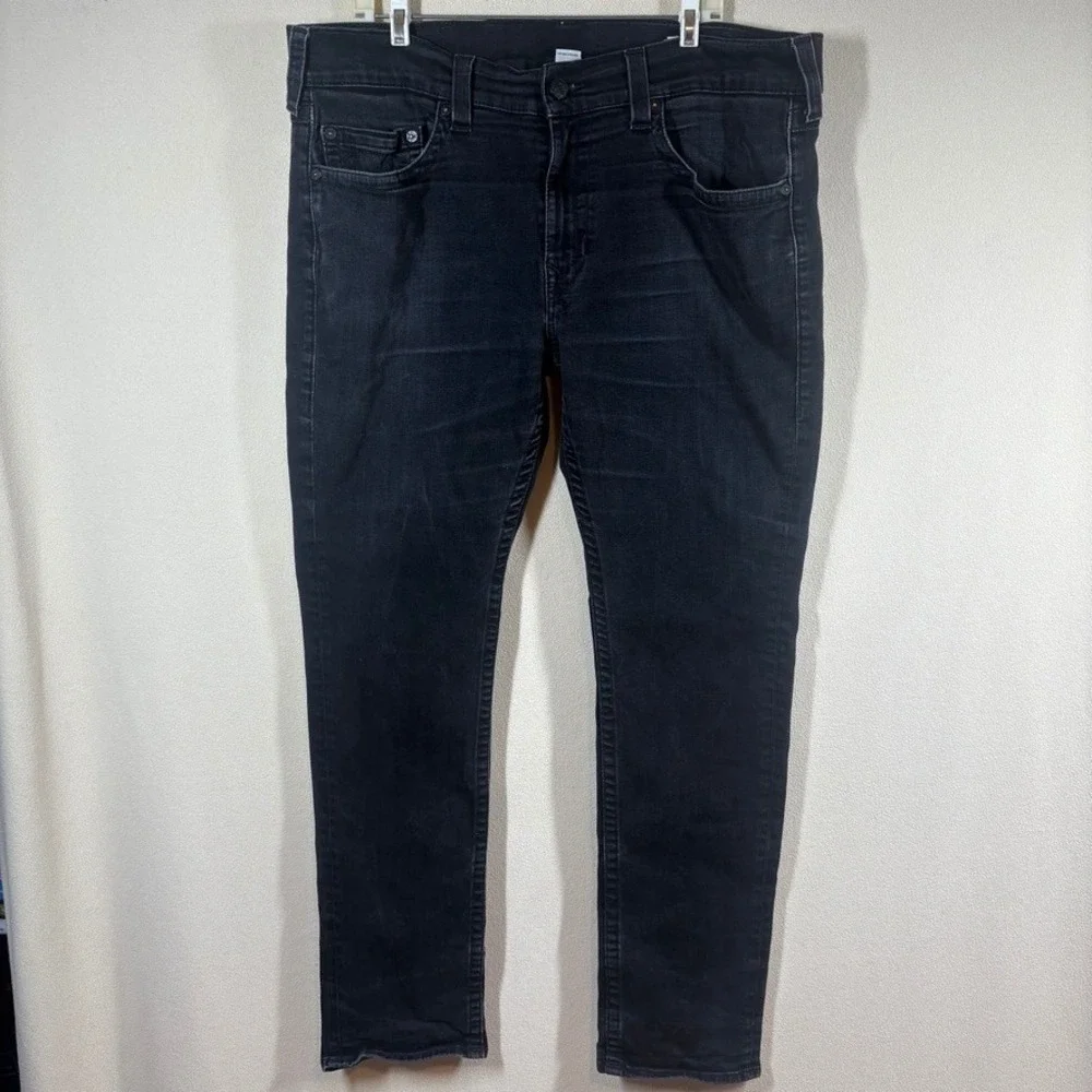 True Religion Gino Slim No Flap Jeans‎ 40x33 Body Rinse Black Streetwear Edgy