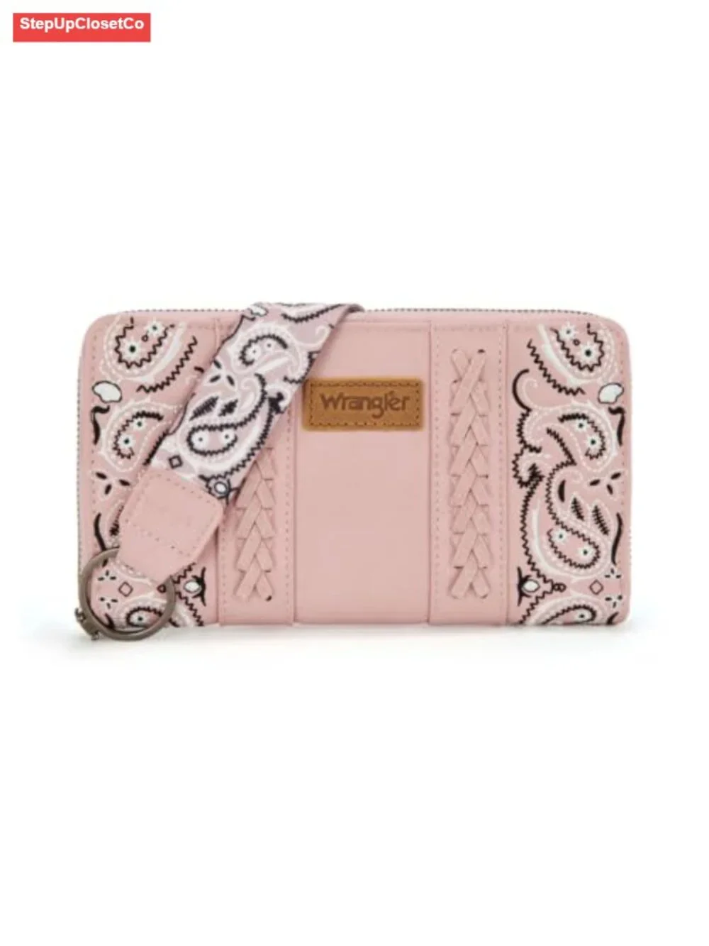 Faux Leather Wristlet Wallet RFID Blocking Zip Around Clutch