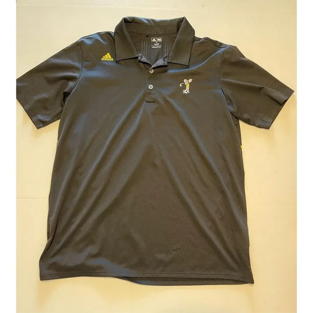 Adidas Golf  Mickey Mouse Adizero  Golfing Polo Shirt Men's M Black and Yellow E