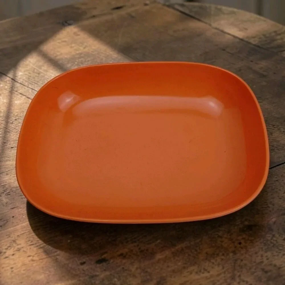 Dallas Ware Plate Rounded Rectangle Tray Melmac MCM Coral