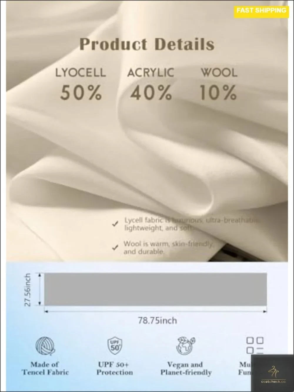 Women's Wool Blend Travel Scarf Pashmina Wrap Shawl