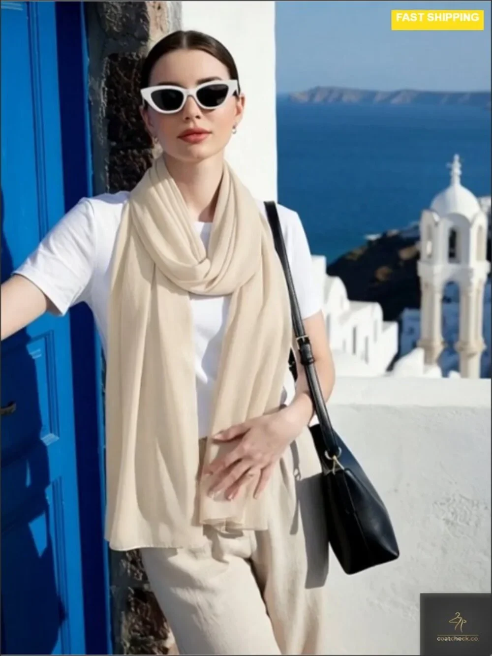 Women's Wool Blend Travel Scarf Pashmina Wrap Shawl