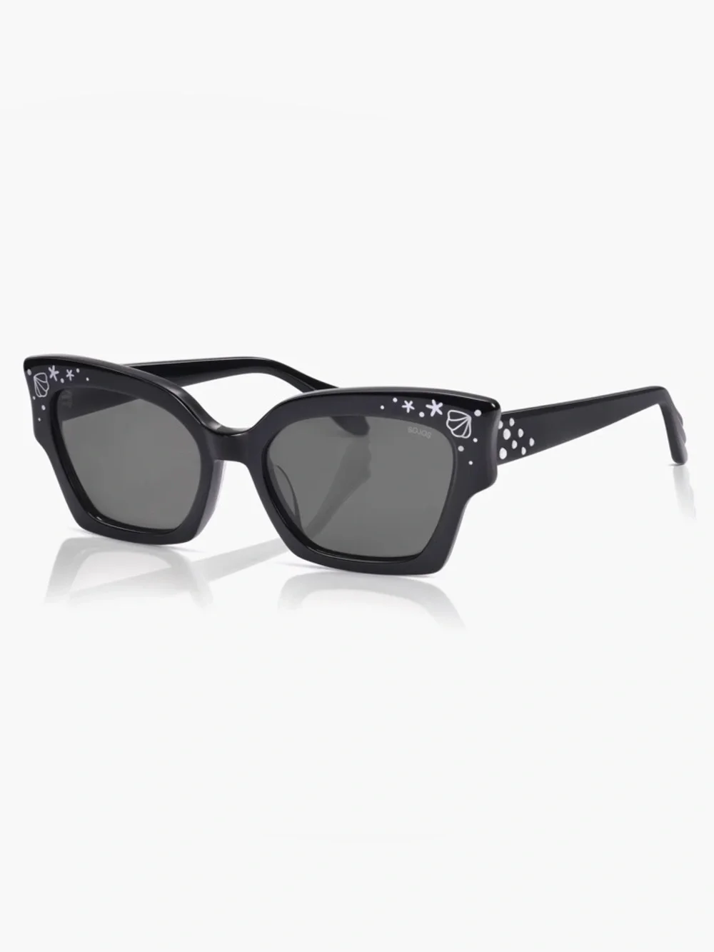 SOJOS x Oceanus Melody Black Sunglasses