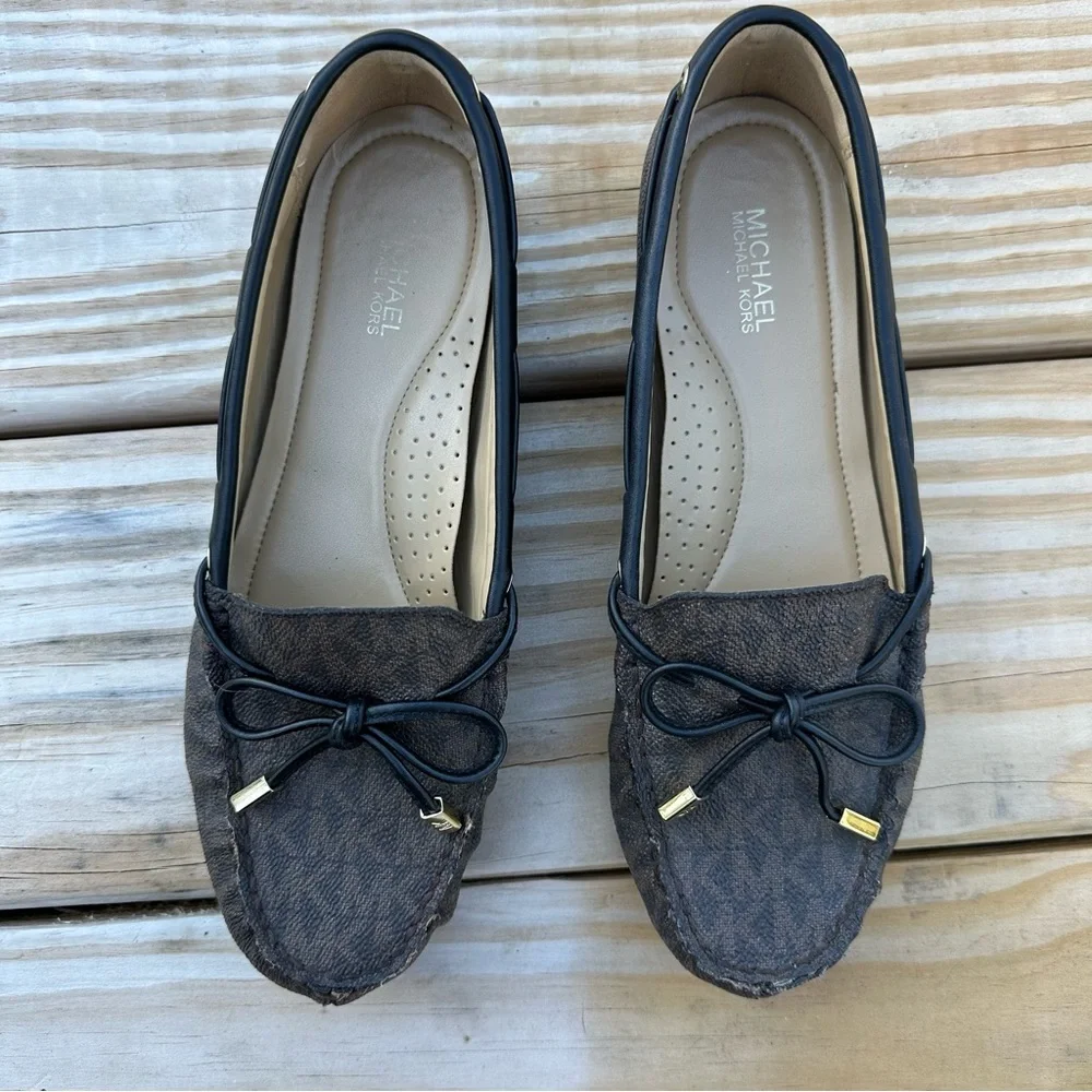 Michael Kors Fulton Brown Monogram Loafers Shoes 6.5