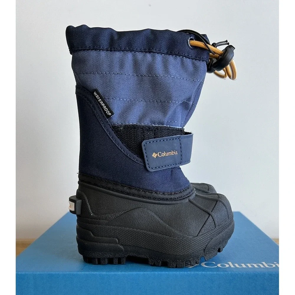 NIB Columbia Powderbug Plus II Waterproof Snow Boots‎ / Blue / Toddler 4