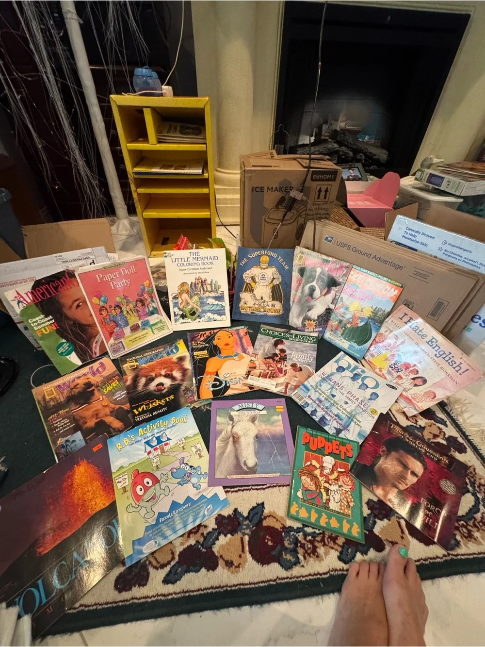 Assorted Children's Activity and Story Book Lot - Pink, Blue, Green Covers