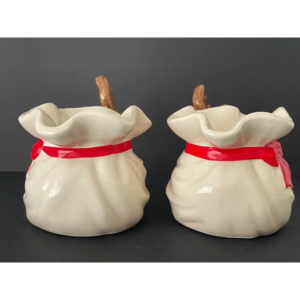 Vintage Christmas 1970s Fitz and Floyd Pr. Reindeer Candle Holders & Box Rudolph