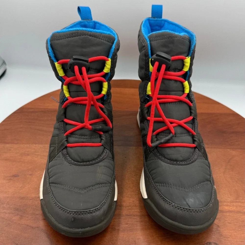 Sorel Whitney II Youth Waterproof‎ Winter Snow Boots Size 5 Black Blue Insulated
