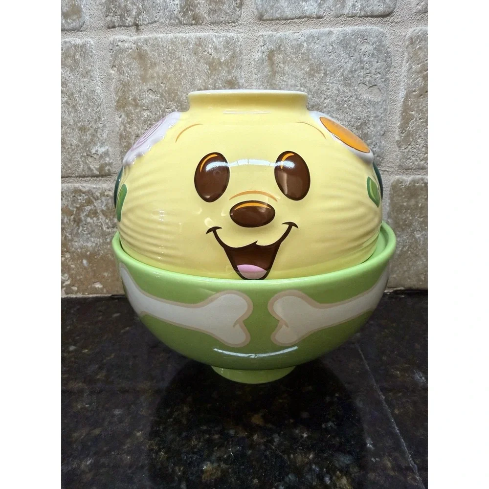 2024 Disney Parks Pluto Munchlings Ramen Bowl‎ Set Stoneware Bones Dog