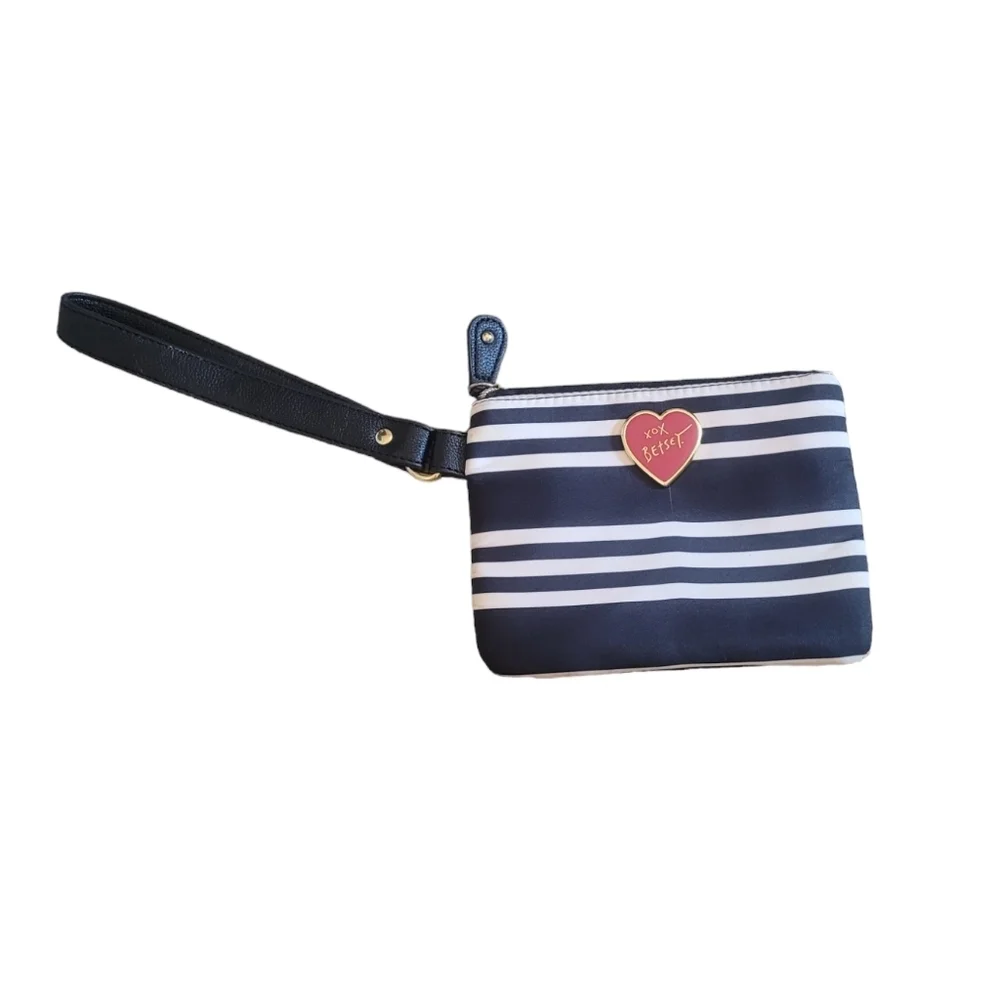 Betsey Johnson Black and‎ White Stripe Wristlet