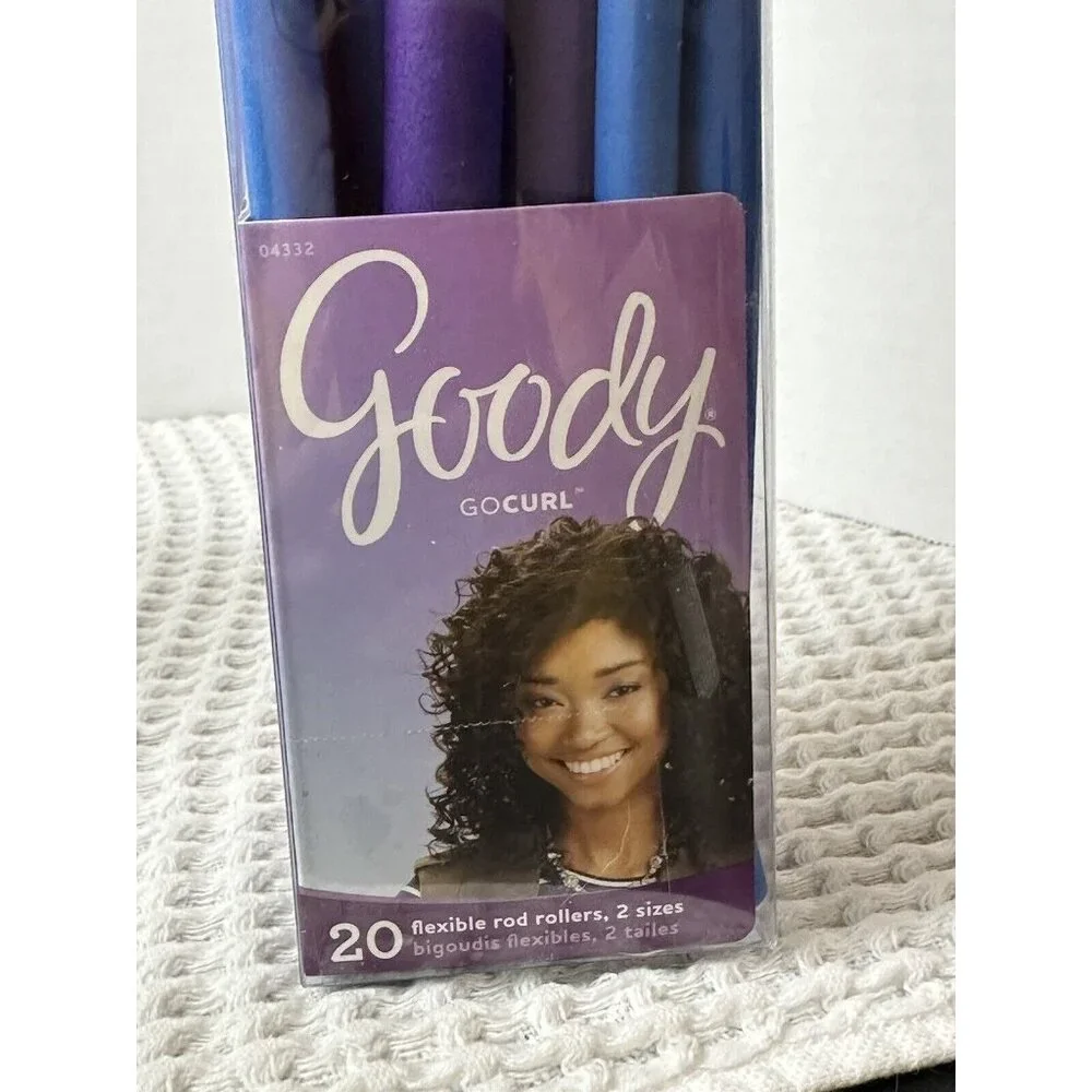 Goody Flexible 20 Rod No Heat Hair Rollers 2015 Open Box 2 Sizes Purple And Blue