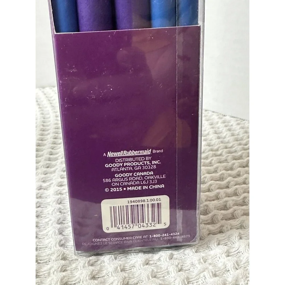 Goody Flexible 20 Rod No Heat Hair Rollers 2015 Open Box 2 Sizes Purple And Blue