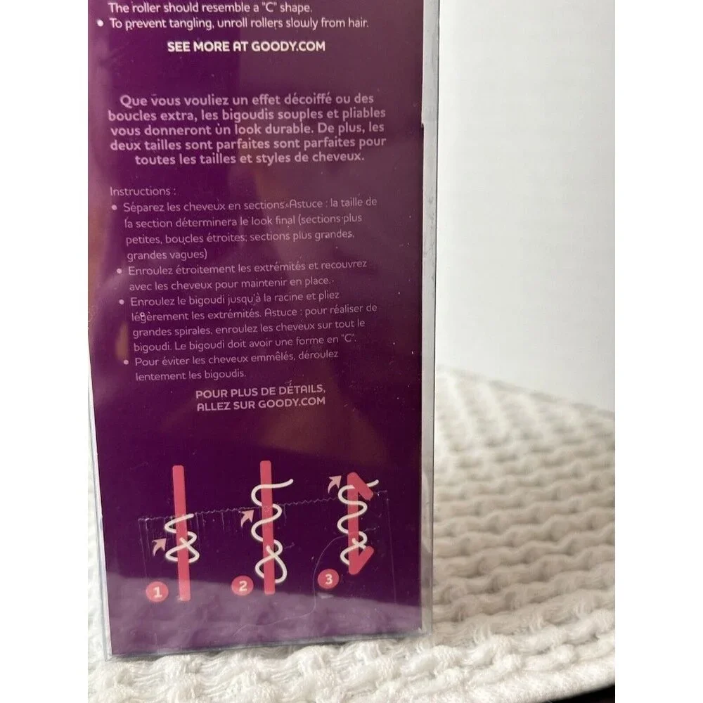 Goody Flexible 20 Rod No Heat Hair Rollers 2015 Open Box 2 Sizes Purple And Blue