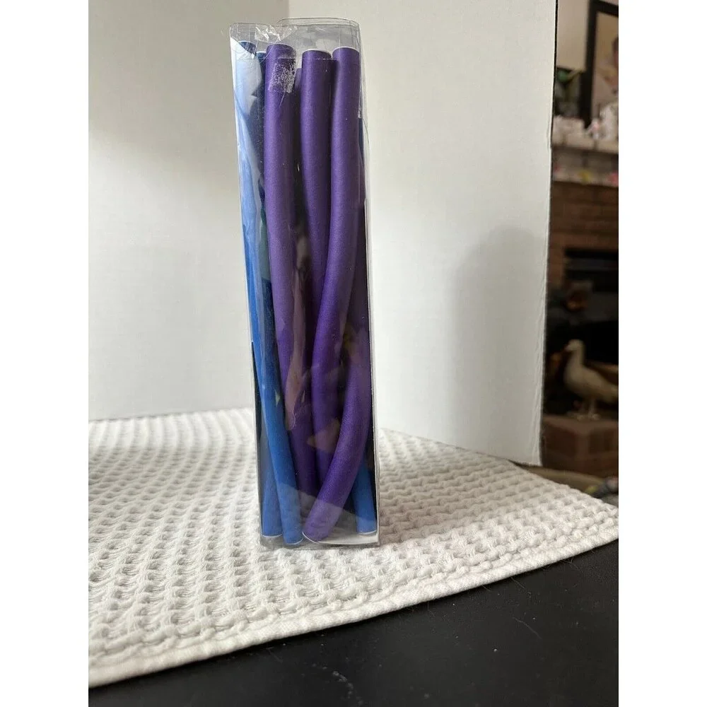 Goody Flexible 20 Rod No Heat Hair Rollers 2015 Open Box 2 Sizes Purple And Blue