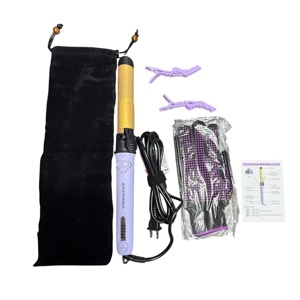 Zavarea Auto-Rota‎ Curling Iron Automatic Rotating Curler Wand Purple