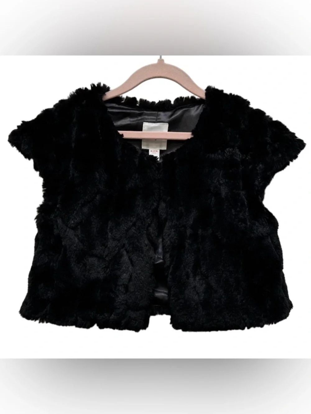 Cat & Jack Faux Fur Black Shrug Size M