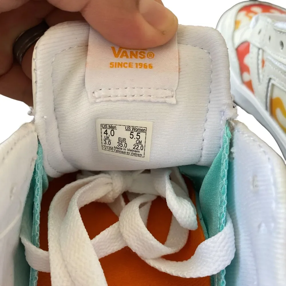Vans white flame