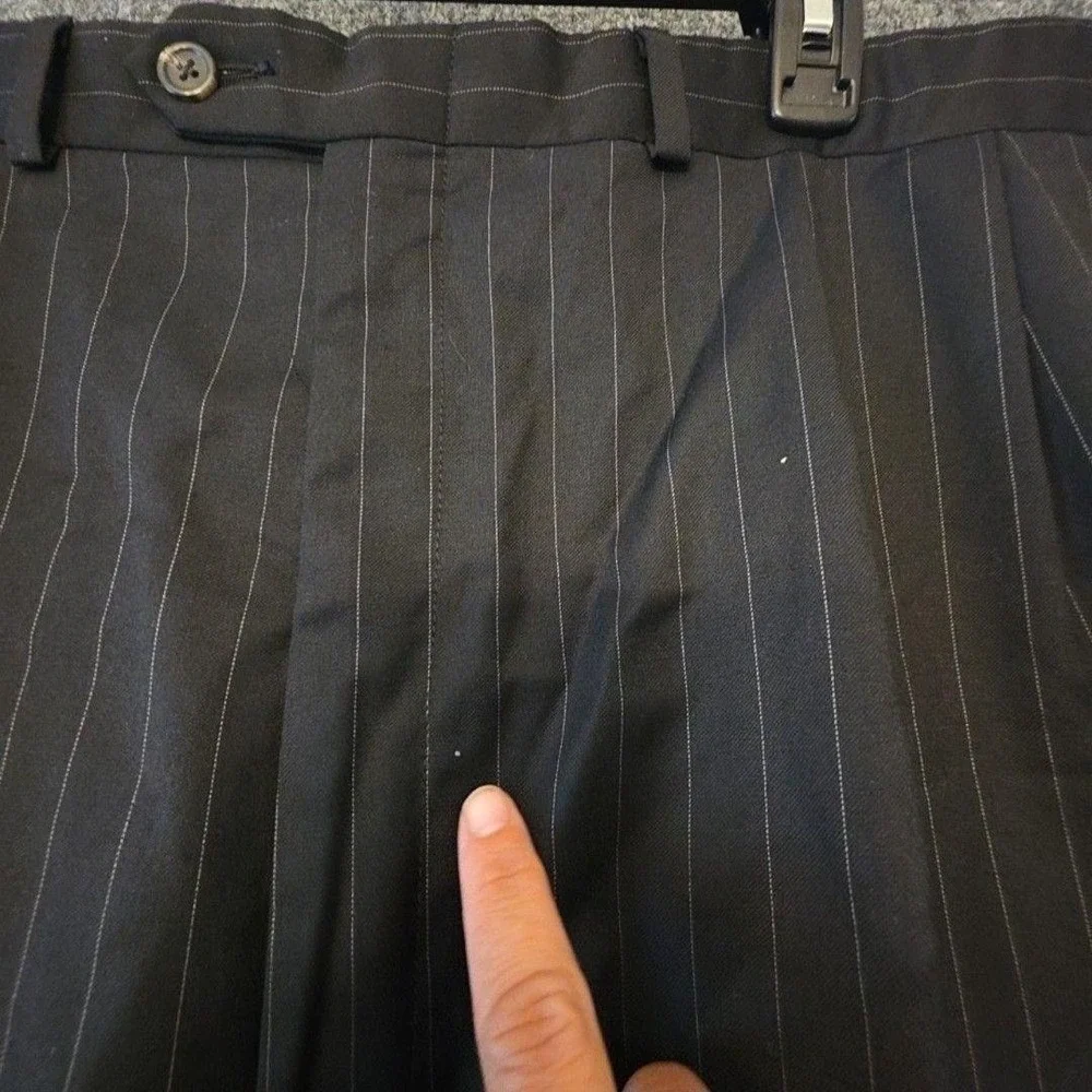 Lauren Ralph Lauren Suit Mens 48 44x32 Black Wool 2 Piece Jacket Pants Formal