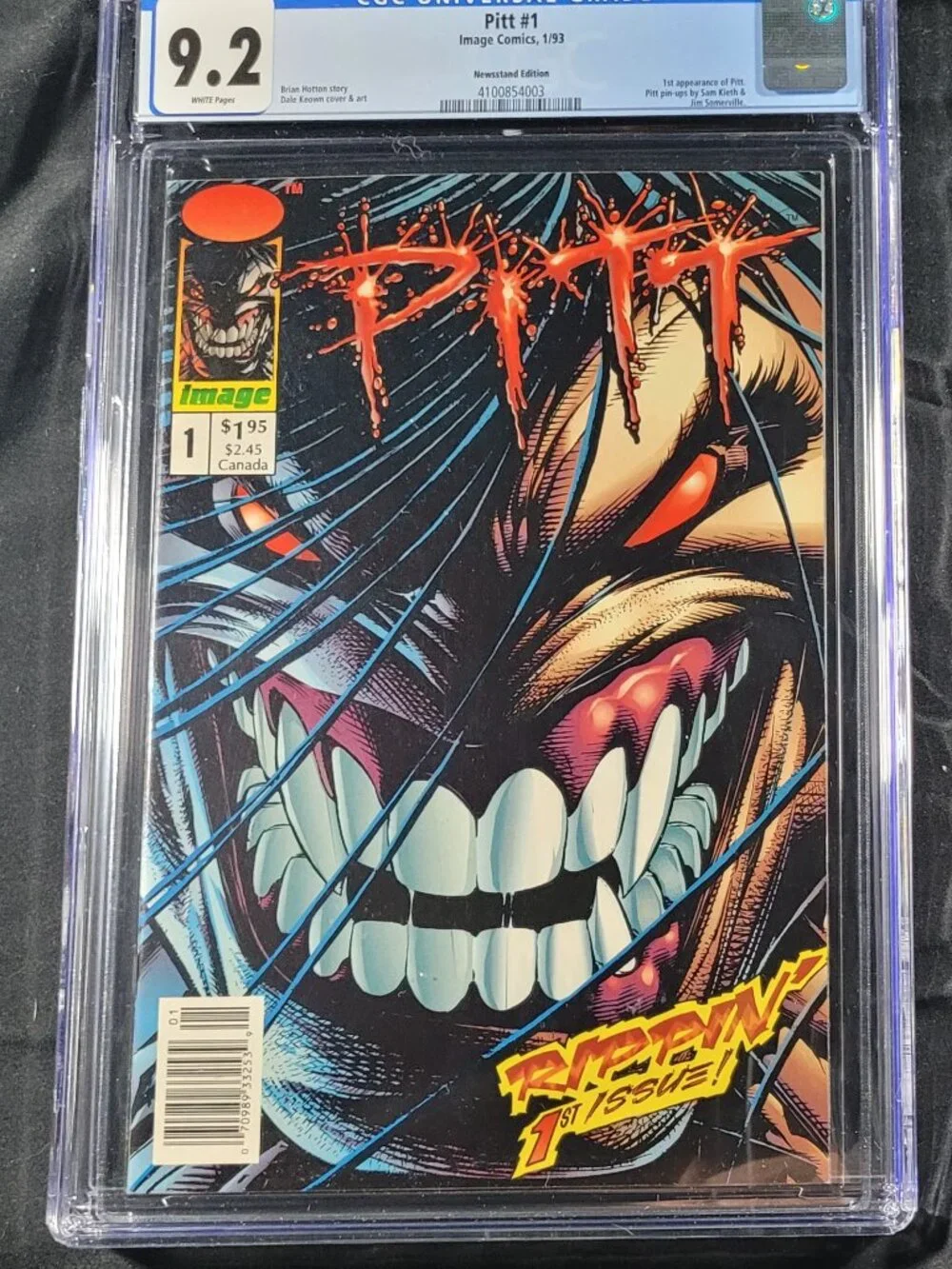 1993 Pitt #1 Image Comics Newsstand Edition CGC Graded 9.2 Near Mint-