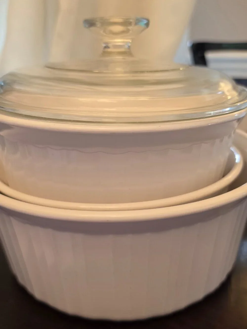 Corning wear casserole baking serving white 2 (1.6L) lid 1 (2.5L) no lid