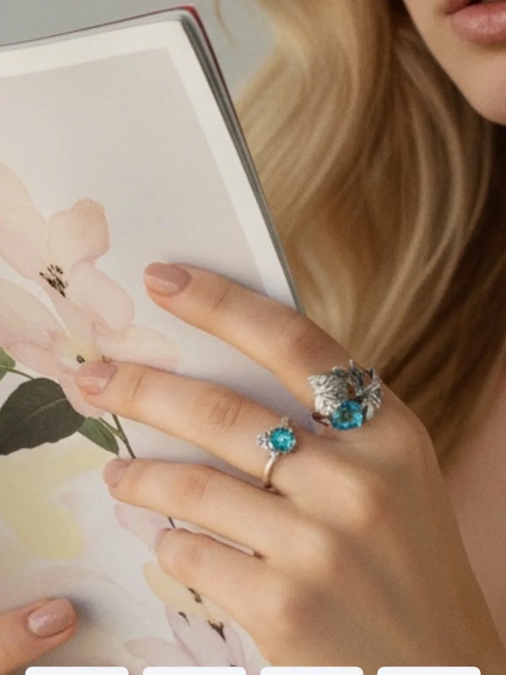 Jeweled DragonFly Ring Silver Band Blue Color Cubic Zirconia Insect Women’s 6