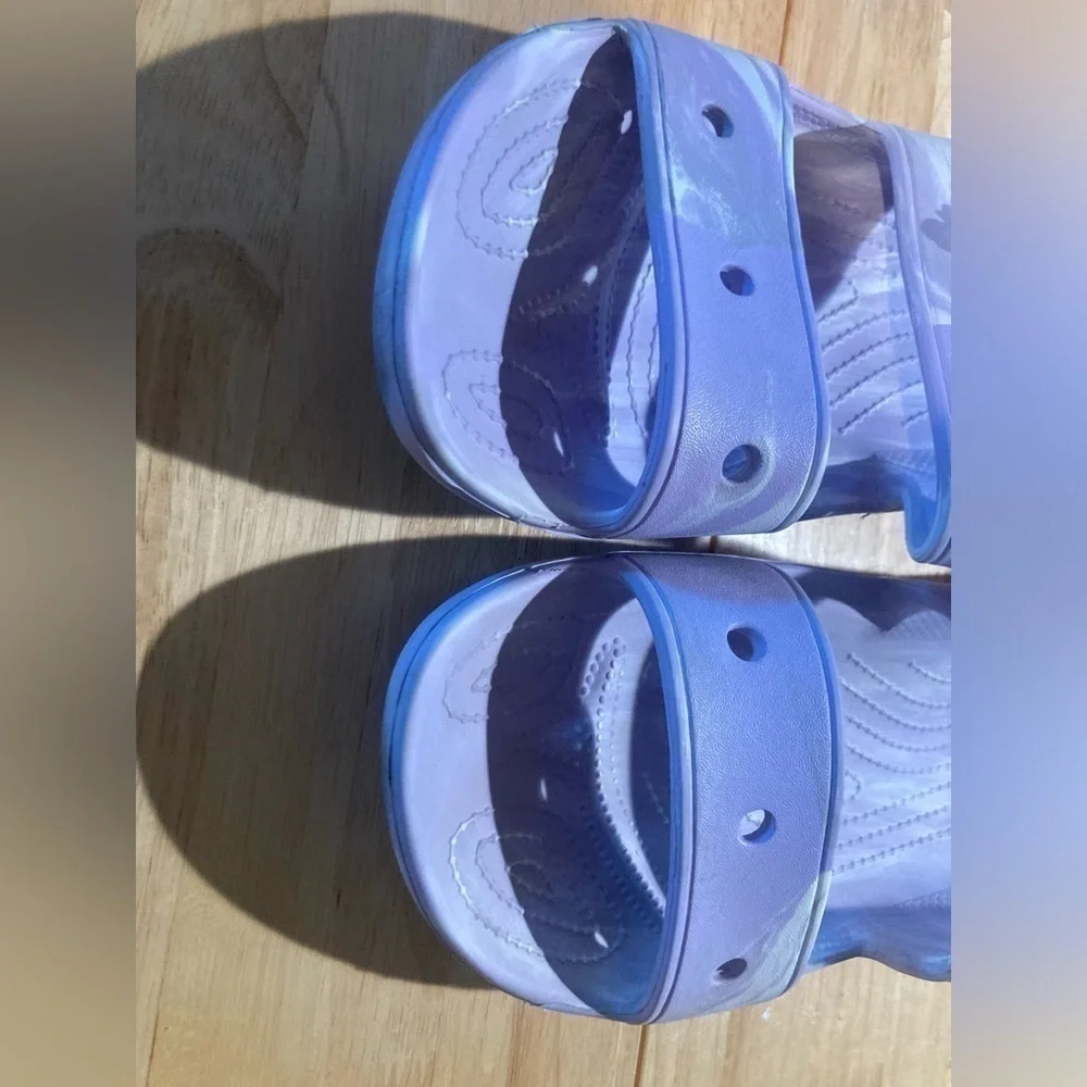CROCS purple white